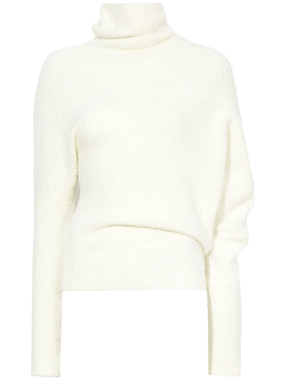 Proenza Schouler Fuzzy Boucle Asymmetric Sweater In White