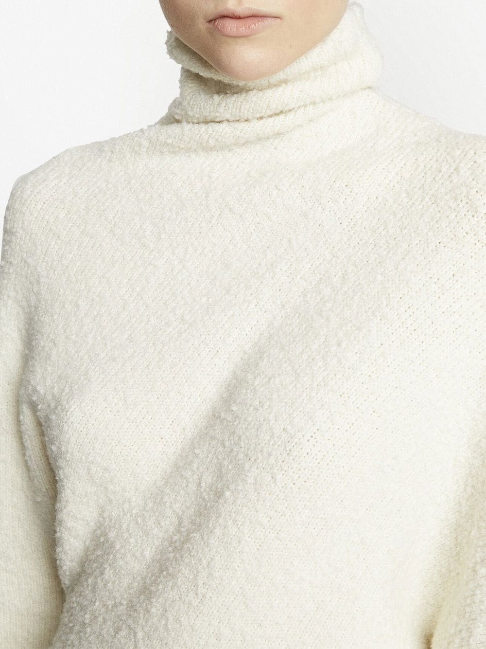 Shop Proenza Schouler Fuzzy Boucle Asymmetric Sweater In White