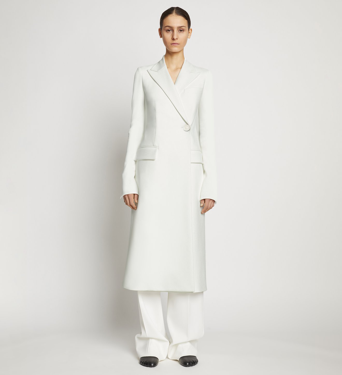 Bi-Stretch Crepe Wrap Coat