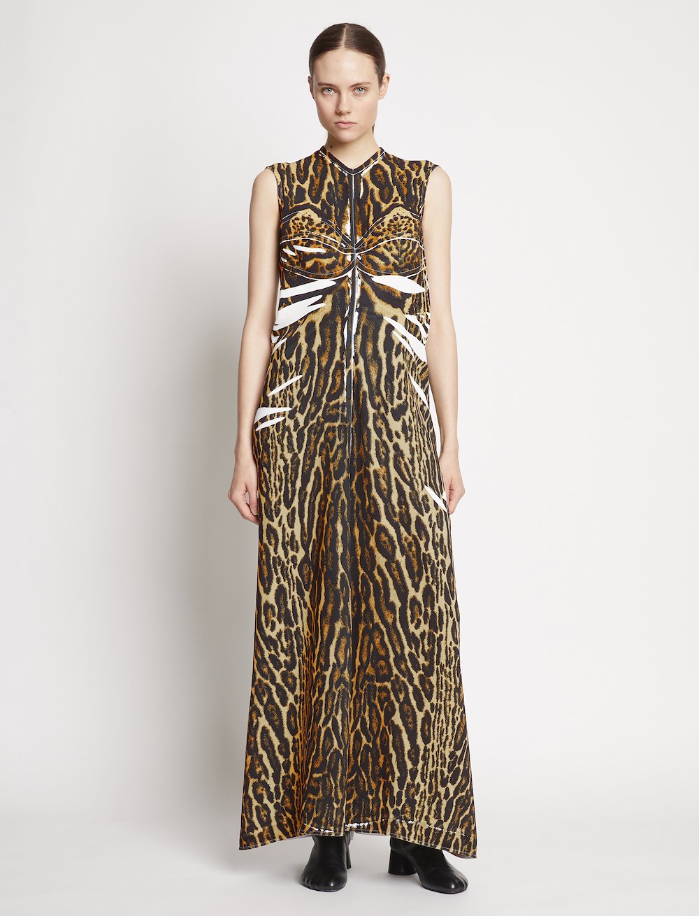 Leopard Garment Printed Crepe Dress