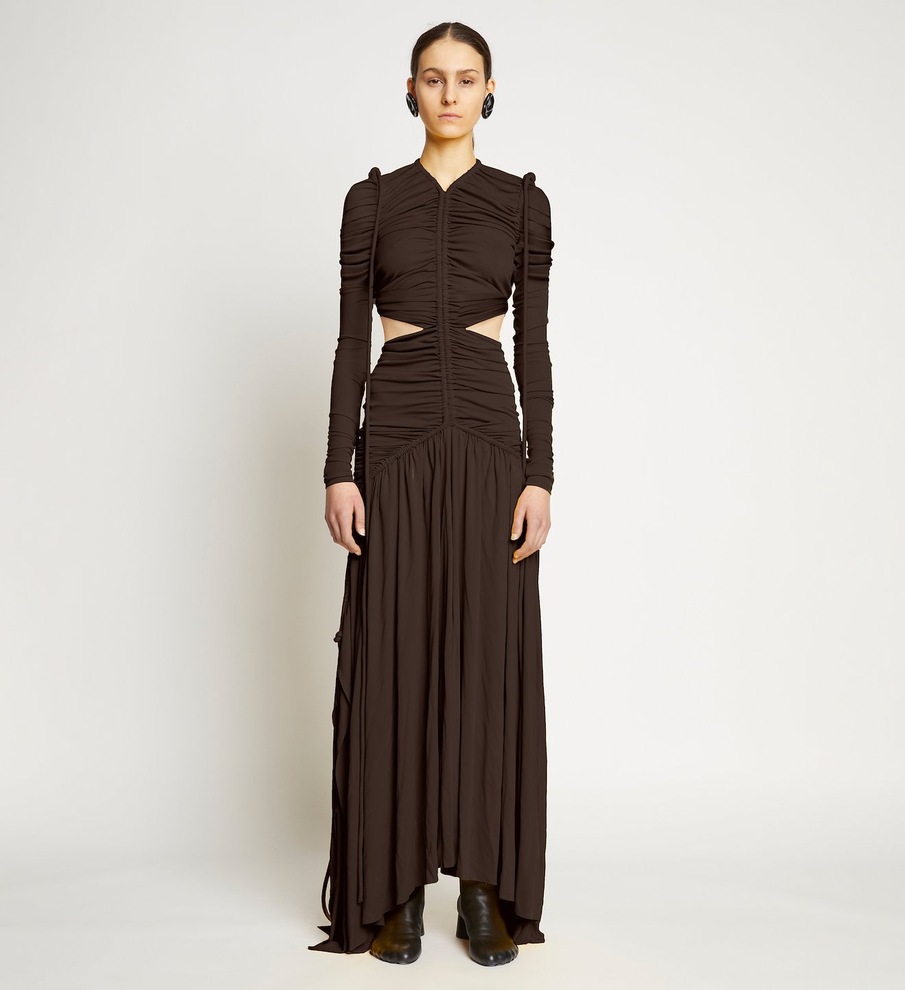 Viscose Jersey Cinched Cut Out Dress
