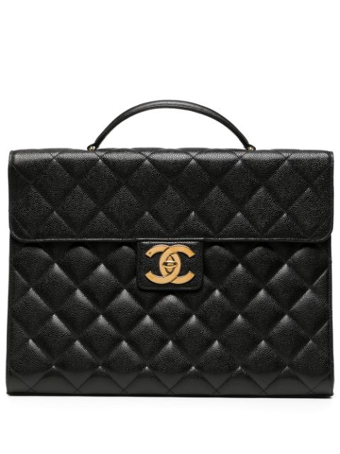 Affordable HOT SALE CHANEL 1995 CC Turn-lock briefcase Women