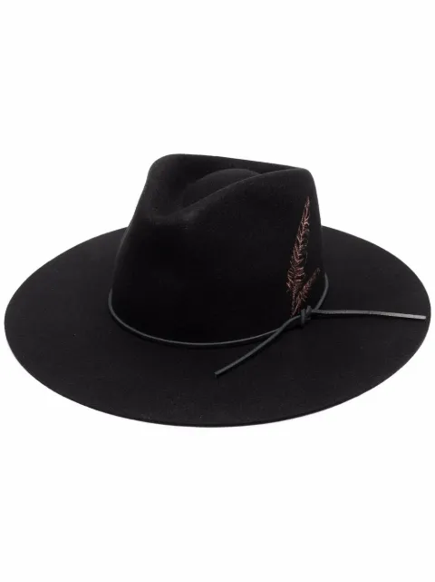 Rag & Bone طاقية فيدورا بطبعة ريش