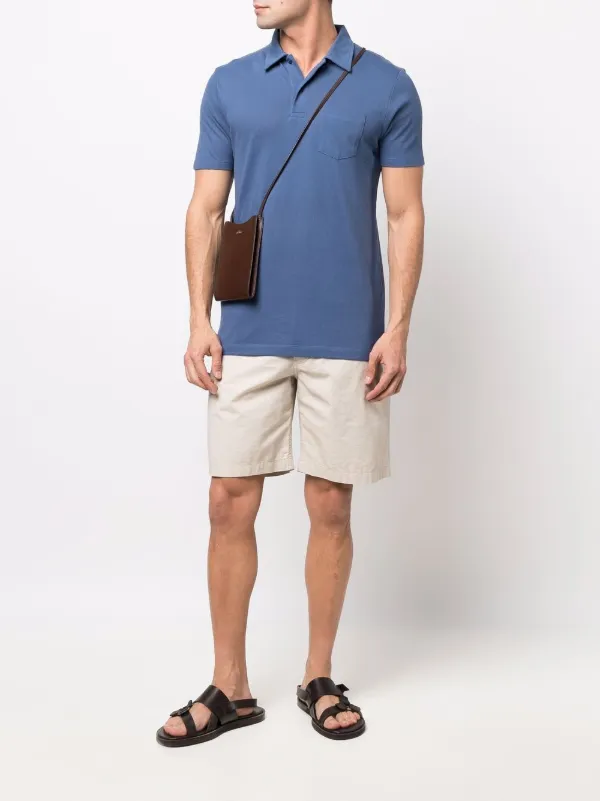 Sunspel Pocket Cotton Polo Shirt | Azul | FARFETCH BR