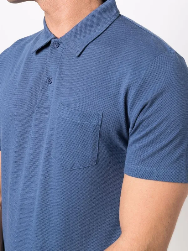 Sunspel Pocket Cotton Polo Shirt | Azul | FARFETCH BR