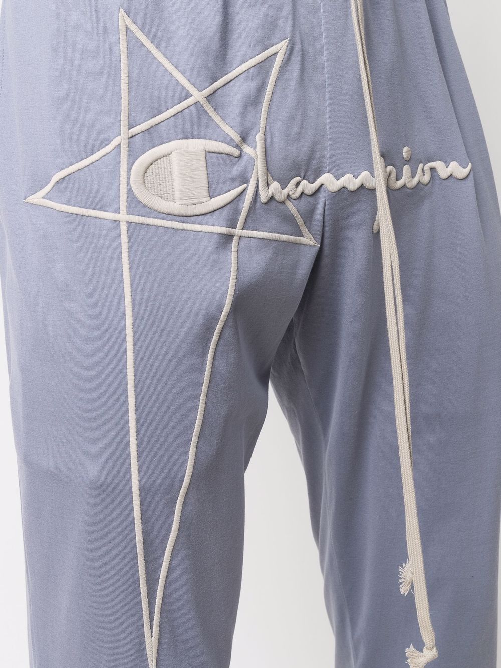 фото Rick owens x champion embroidered-logo tapered joggers