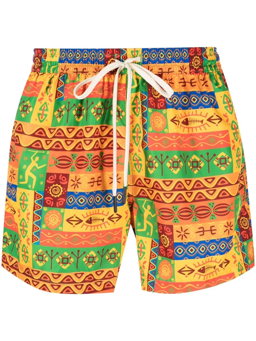 

Nos Beachwear graphic-print swim shorts - Yellow
