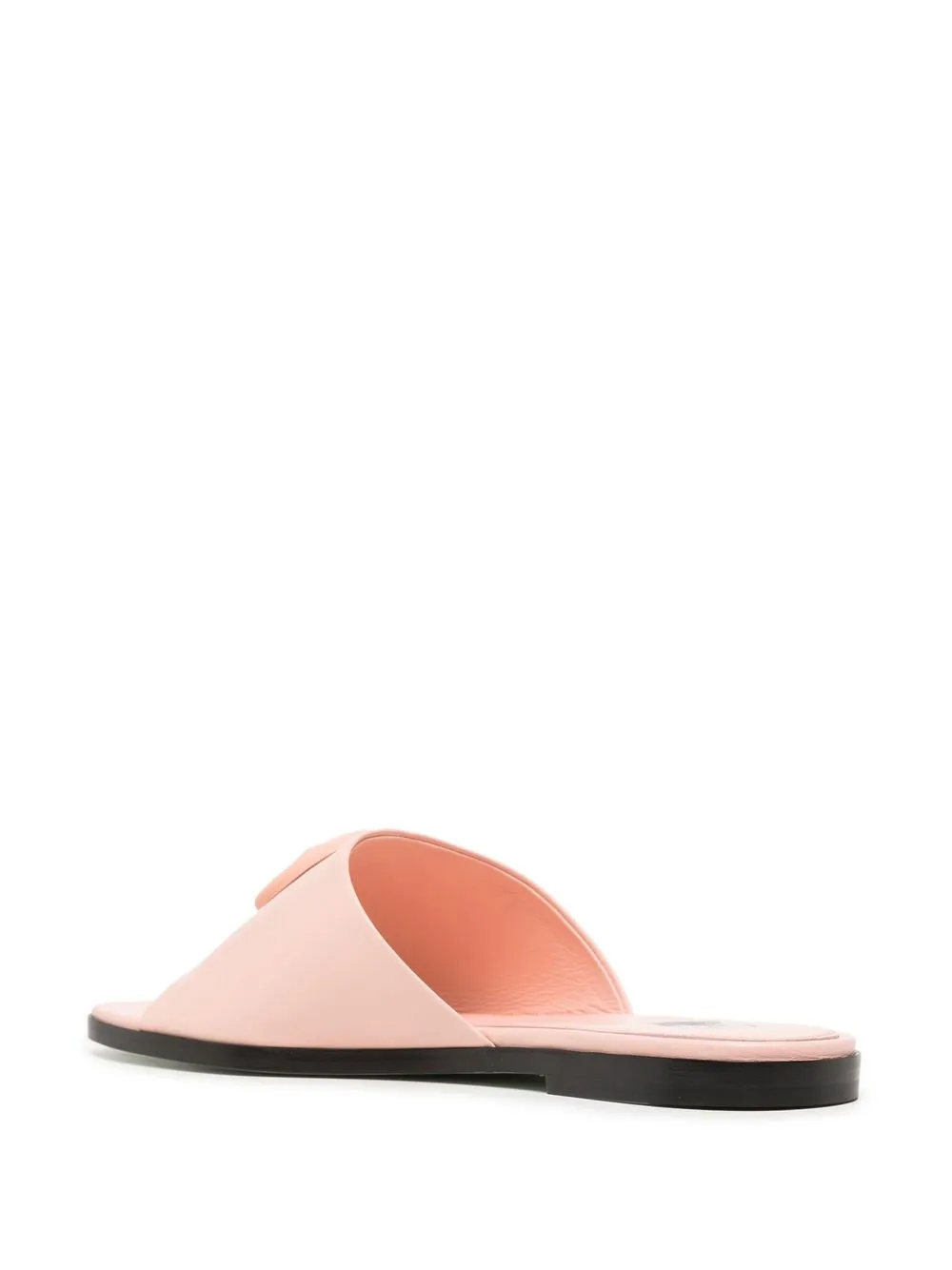  Off White Pantoletten Mit Flacher Sohle   Rosa 