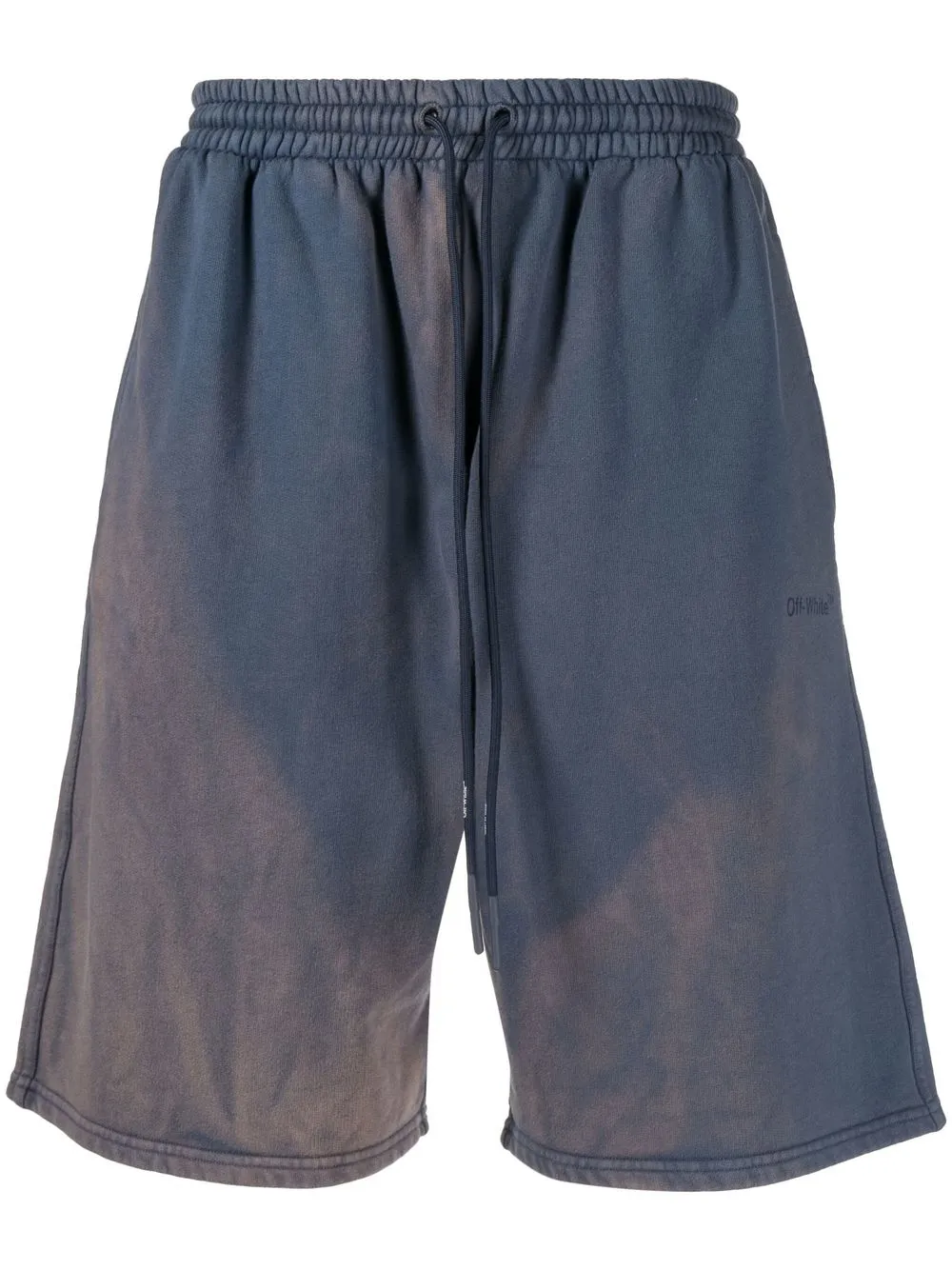 

Off-White Diag-stripe cotton shorts - Blue