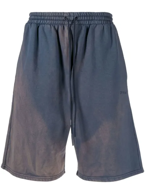 Off-White Diag-stripe cotton shorts