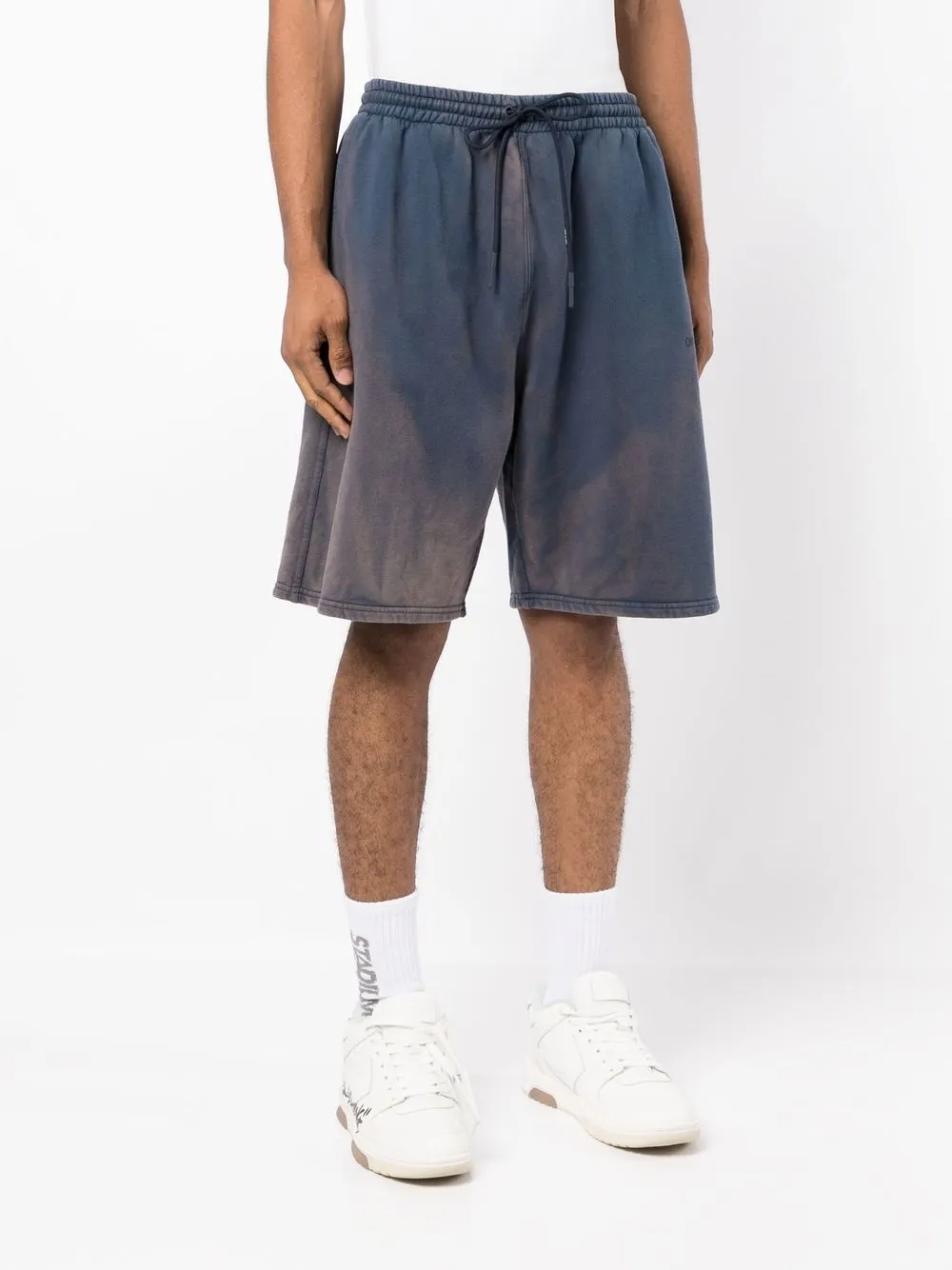  Off-white Bermudas Con Rayas Diag - Azul 