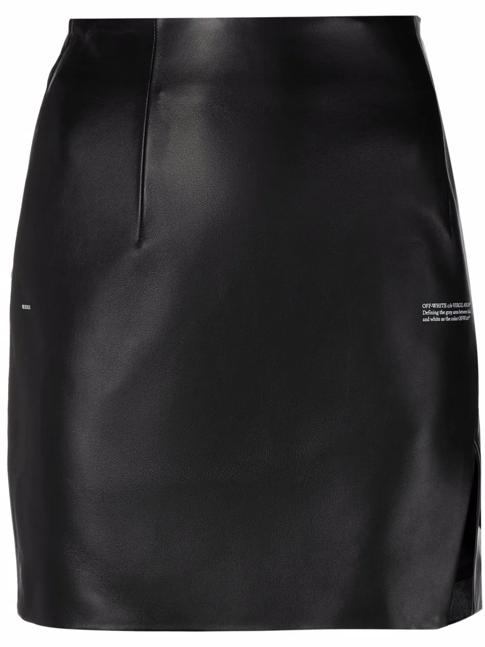 

Off-White slit-detail high-waisted leather skirt - Black