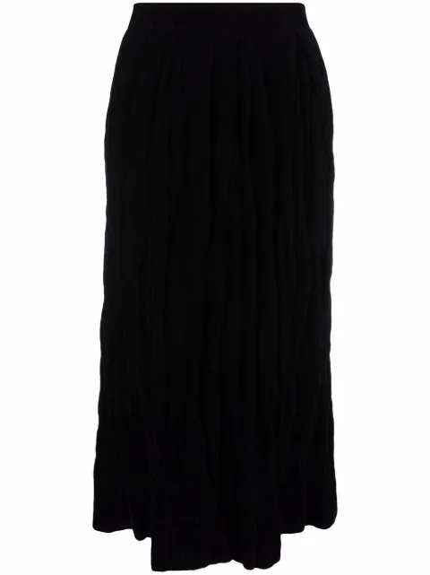 Uma Wang high-waisted velvet-effect skirt
