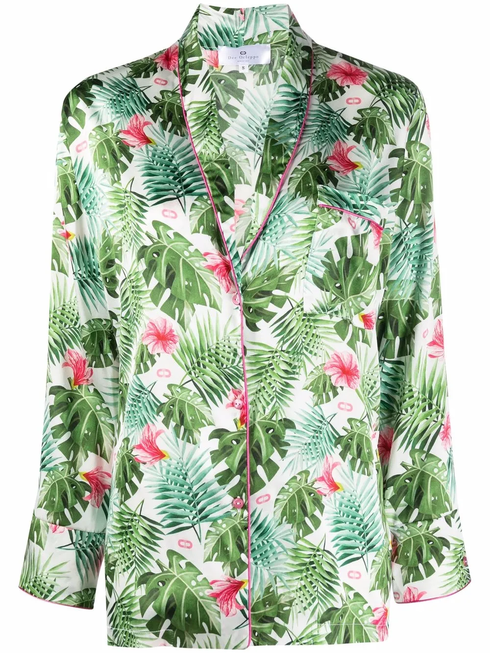 

Dee Ocleppo pijama con palmeras estampadas - Blanco