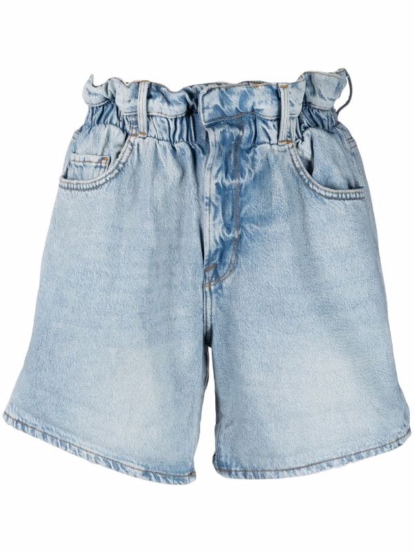 frame paperbag denim shorts