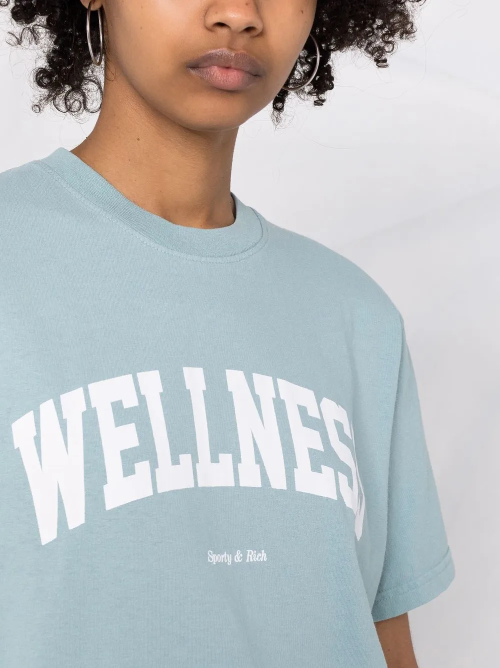 фото Sporty & rich wellness slogan-print t-shirt