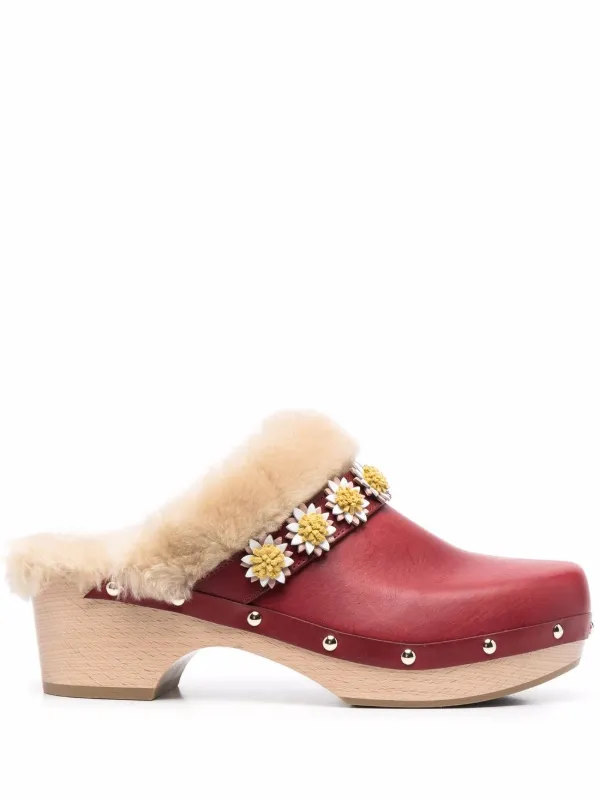 Fabrizio Viti Jean Daisy Leather Clogs 
