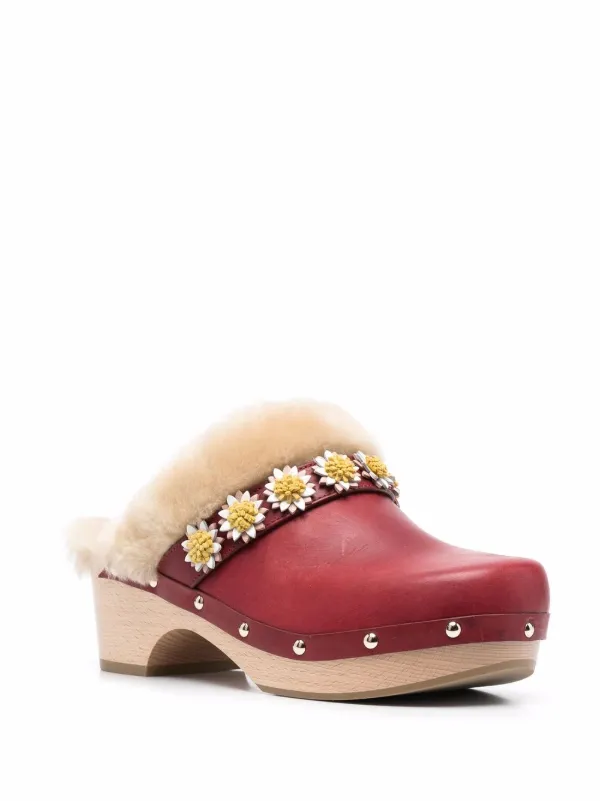 Fabrizio Viti Jean Daisy Leather Clogs 
