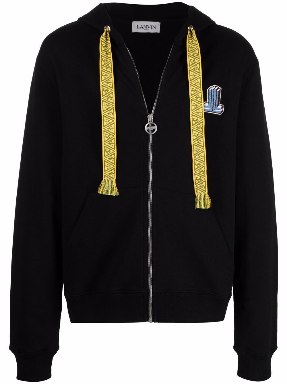 

Lanvin sudadera con cordones y parche del logo - Negro