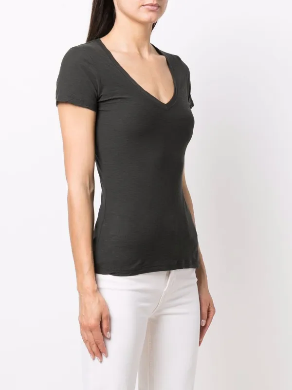 James Perse V-neck Fitted T-shirt 