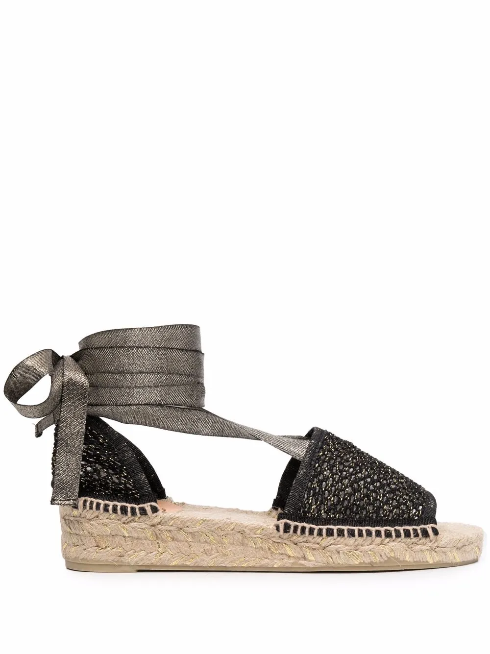 

Castañer sandalias metalizadas con diseño cruzado - Negro