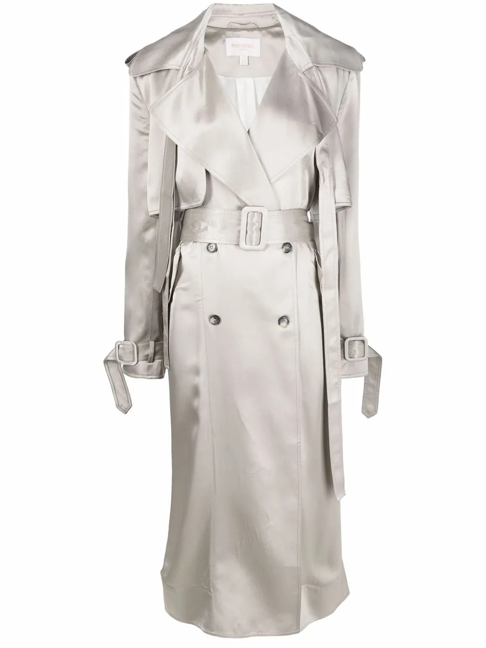 фото Materiel double-breasted satin trench coat