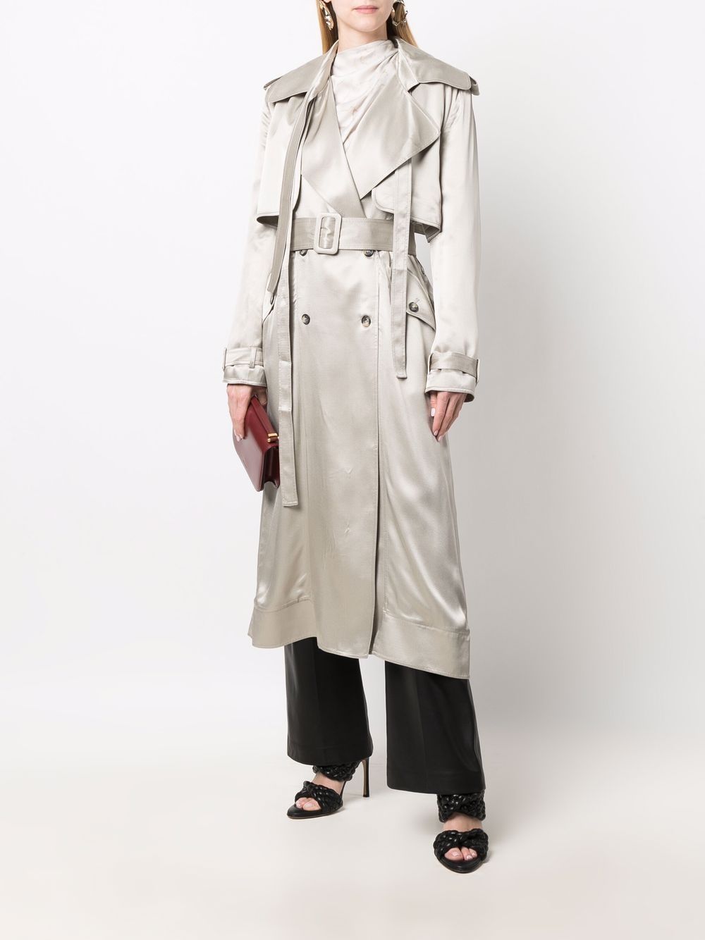 фото Materiel double-breasted satin trench coat