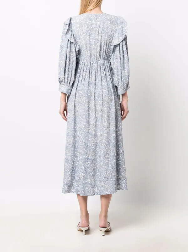 “BAUM UND PFERDGARTEN” ティアードミニドレス Flower/Blue Blue Flowerscape Arvilla Dress | Baum Und Pferdgarten