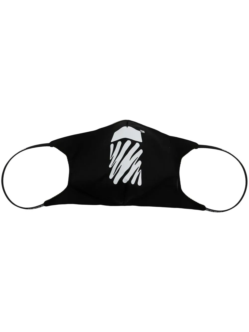 

Off-White mascarilla con rayas diagonales - Negro