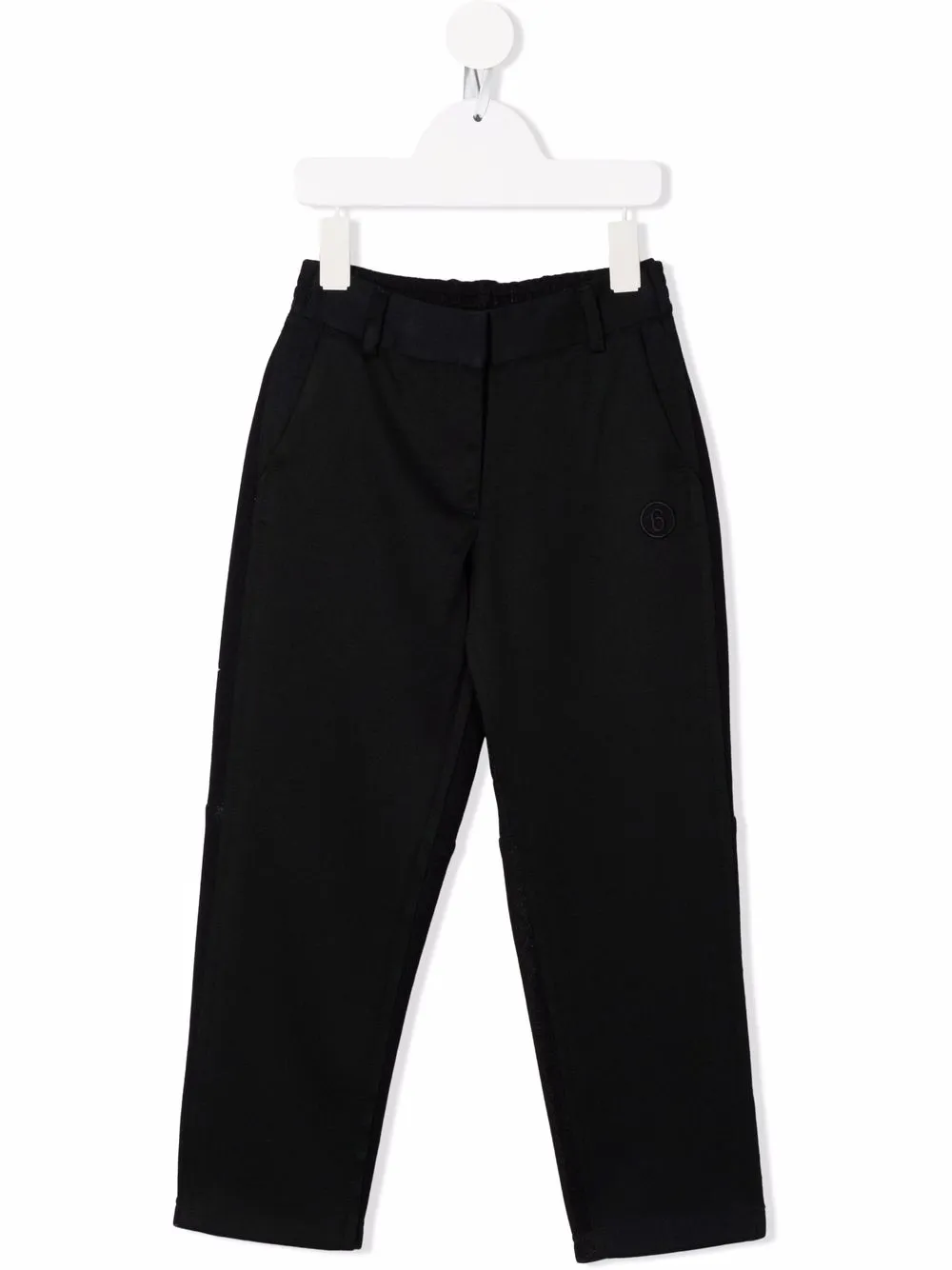 

MM6 Maison Margiela Kids pantalones rectos con logo bordado - Negro