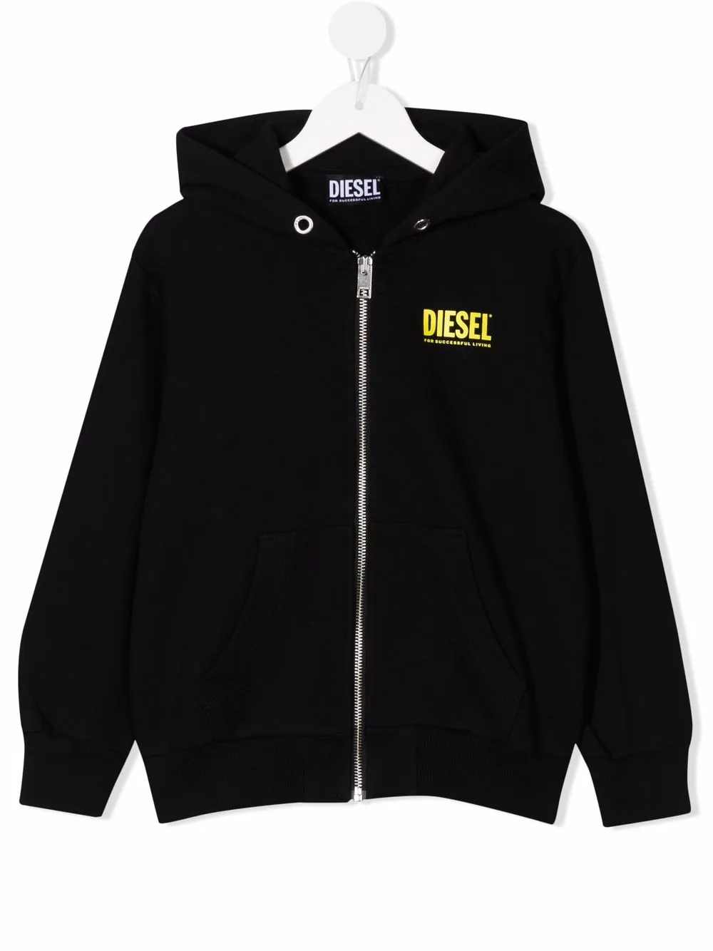 

Diesel Kids hoodie con logo estampado en el pecho - Negro