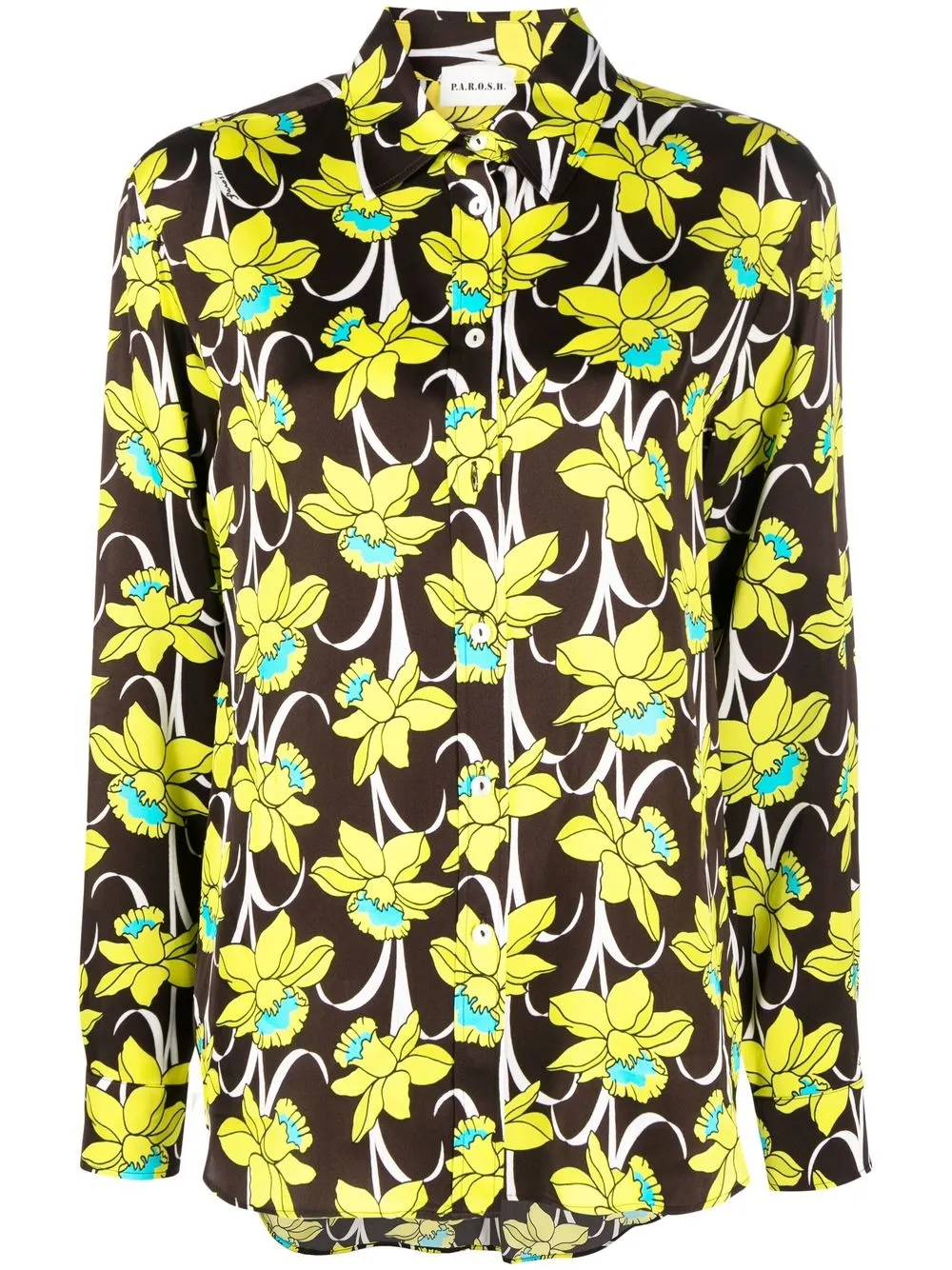 

P.A.R.O.S.H. camisa con estampado floral - Marrón