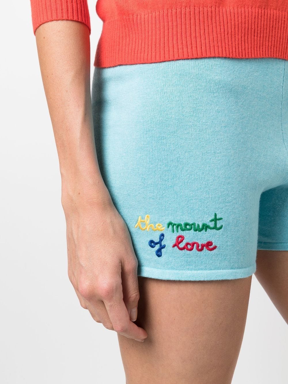 Shop Rossignol Mount Of Love Knitted Shorts In Blue