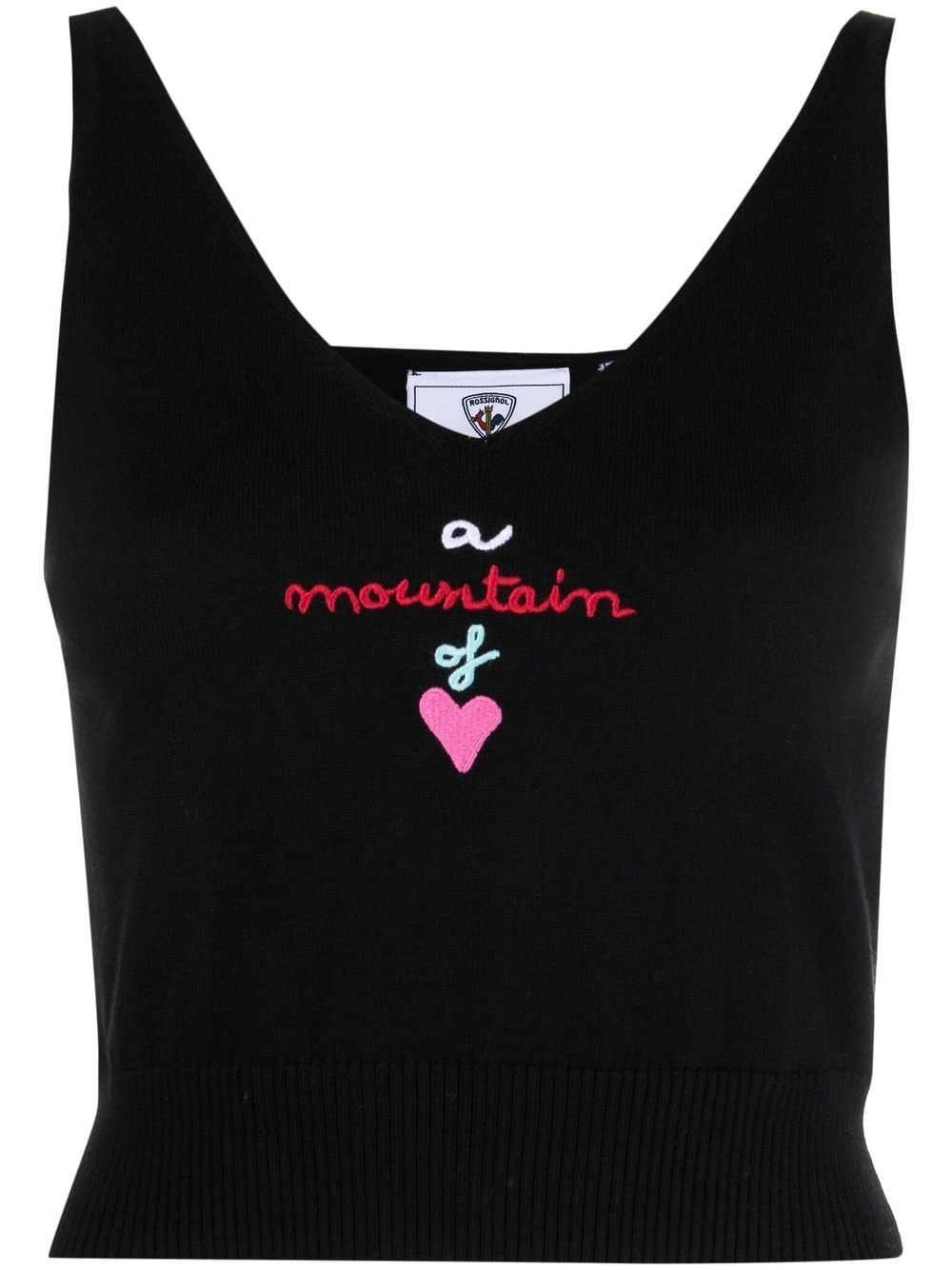 Rossignol Embroidered-logo Knitted Crop-top In Black
