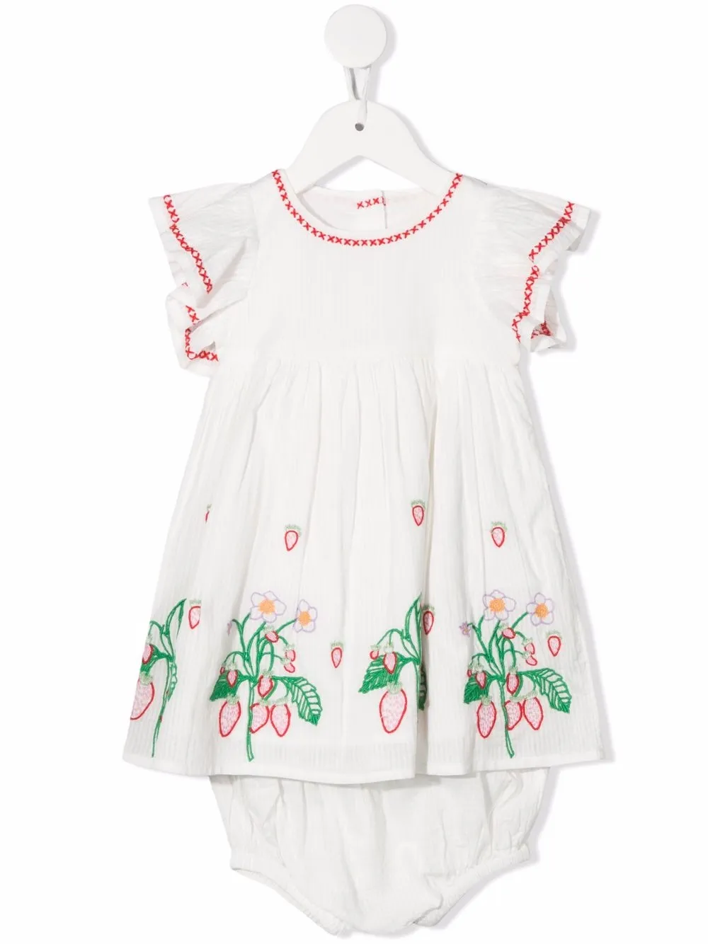 

Stella McCartney Kids floral-embroidered mini dress - White