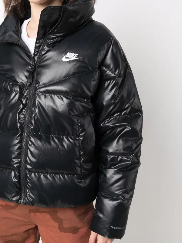 nike shiny jacket with logo