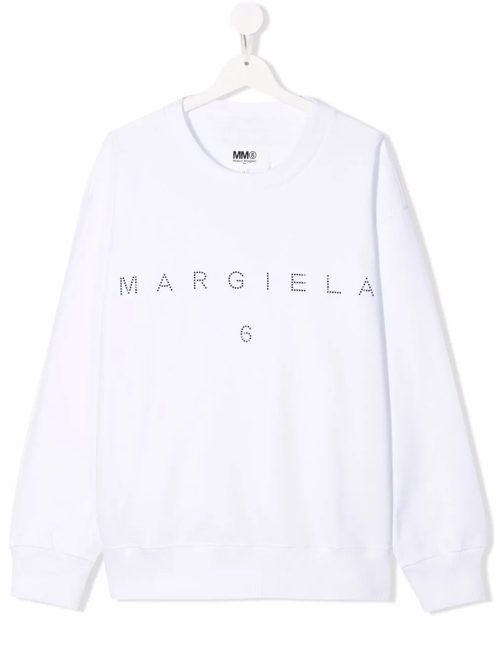 

MM6 Maison Margiela Kids sudadera con logo estampado y cuello redondo - Blanco