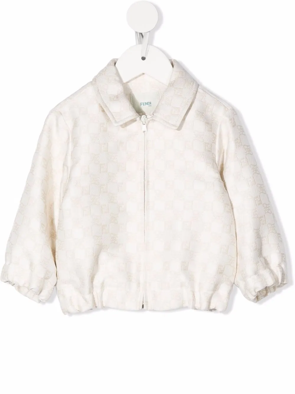 Fendi Kids grid-pattern jacket | Neutrals | Image 1
