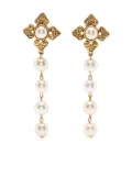 CHANEL Pre-Owned 1980s faux-pearl dangle clip-on earrings - Gold