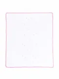Little Bear embroidered cotton blanket - White