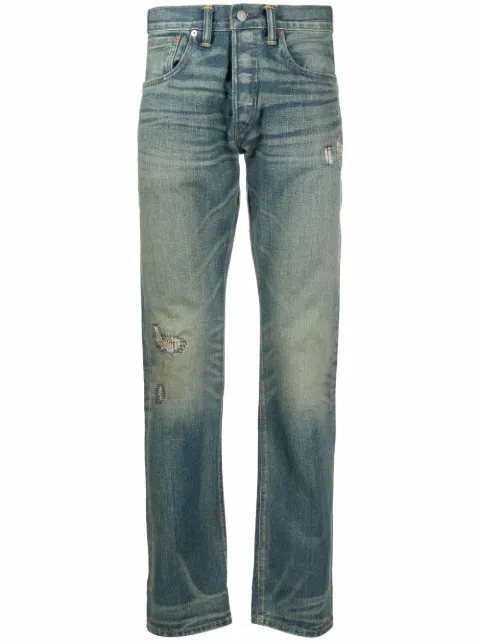 Ralph Lauren RRL ripped straight-leg jeans