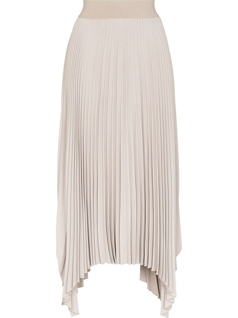 

JOSEPH handkerchief-hem pleated midi skirt - Neutrals