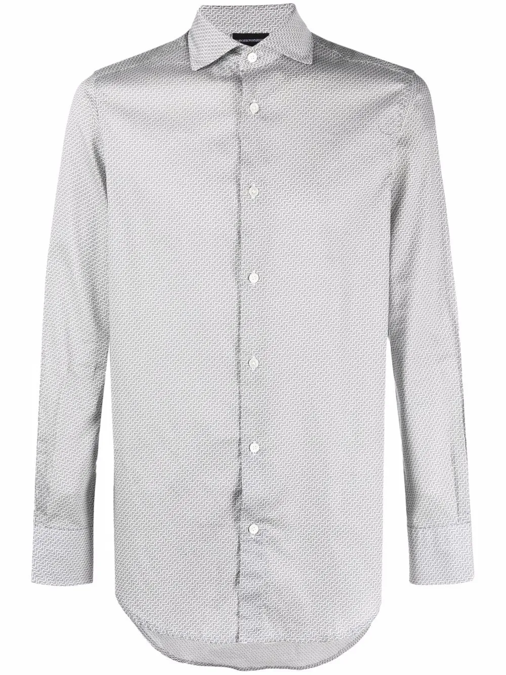 

Emporio Armani zigzag print cotton shirt - Grey