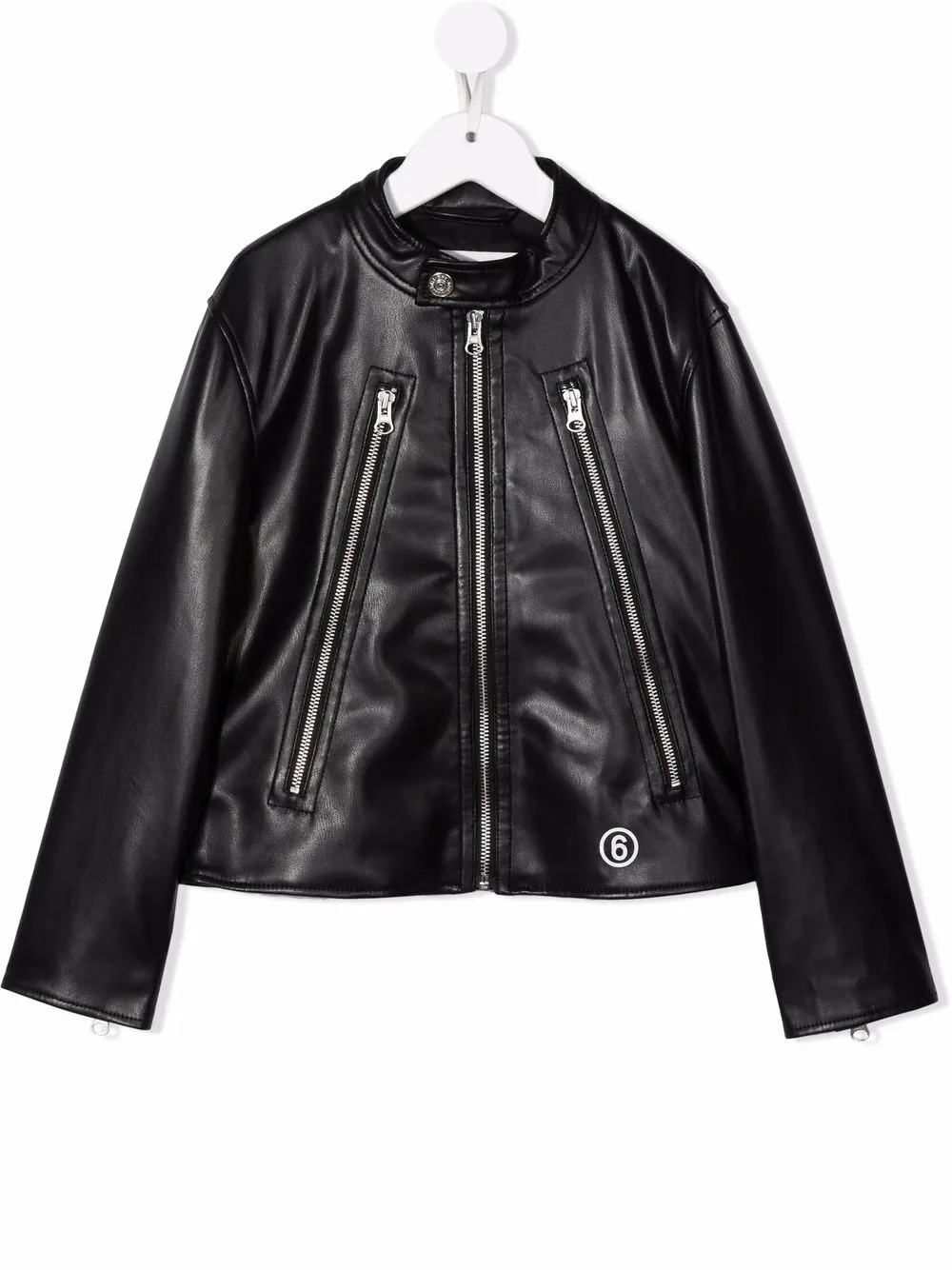 

MM6 Maison Margiela Kids chamarra biker con logo en la parte trasera - Negro