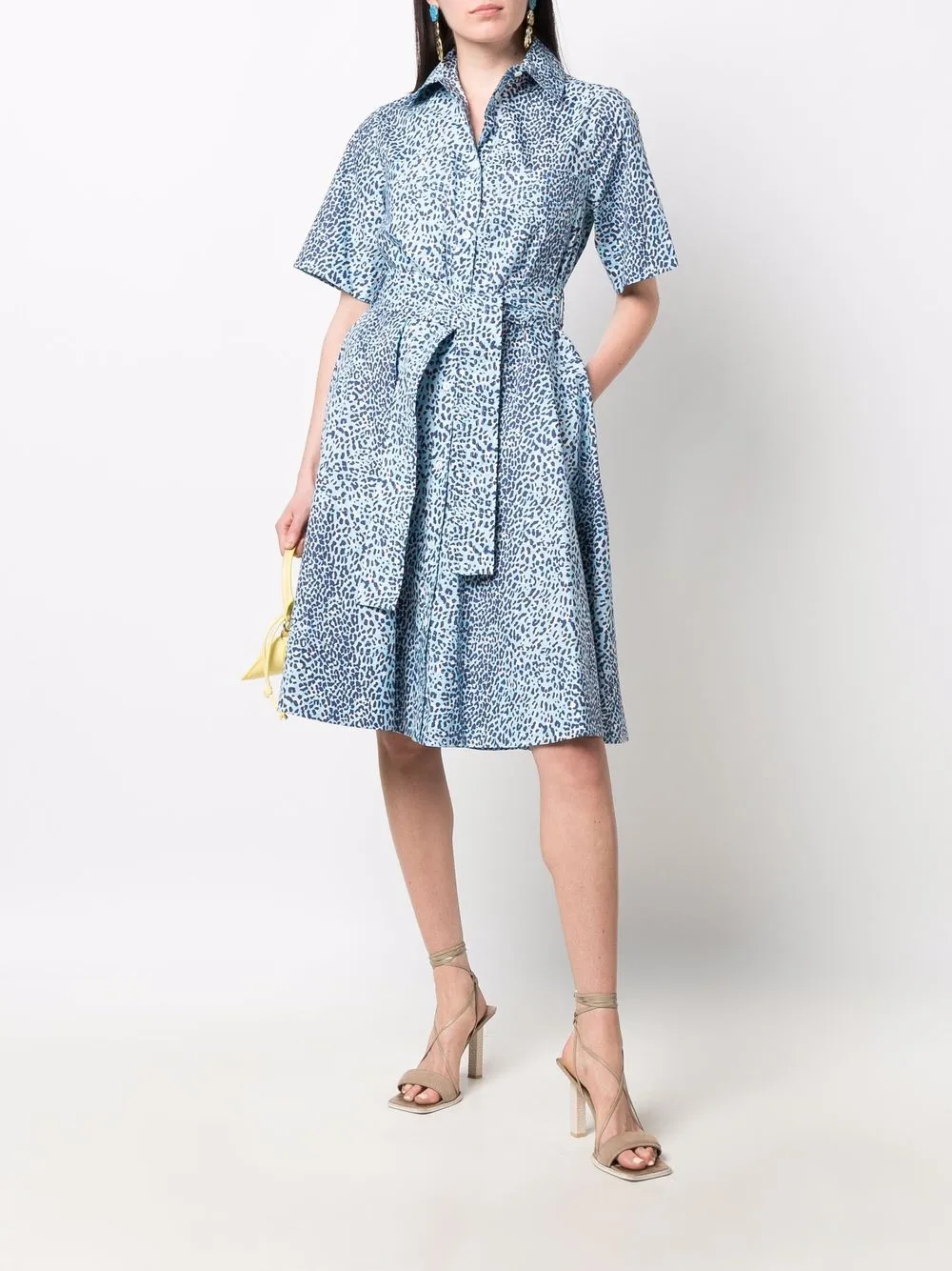 P.A.R.O.S.H. Blousejurk met luipaardprint - Blauw