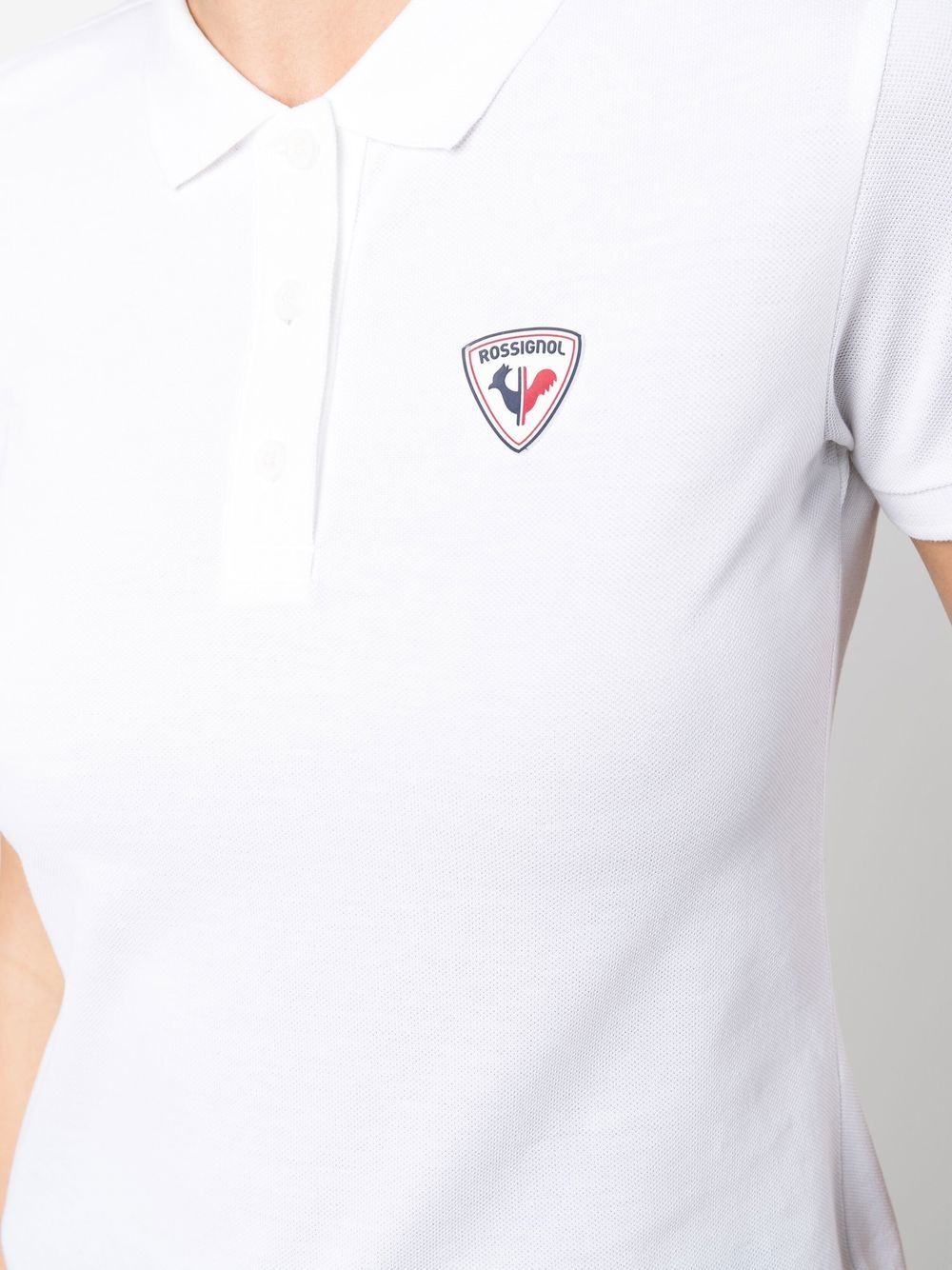 Shop Rossignol Logo-crest Cotton Polo-shirt In White