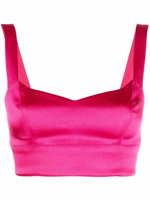 RXQUETTE V-neck cropped satin top