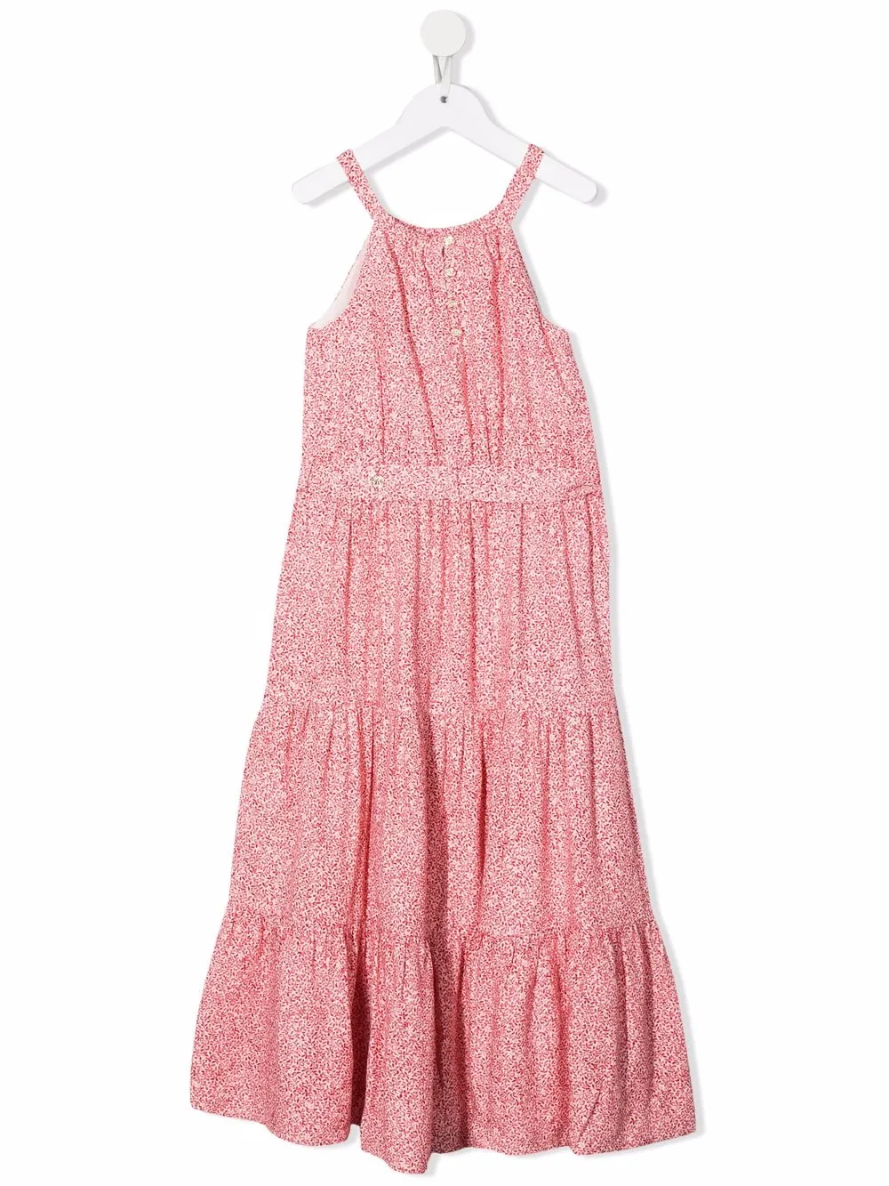 Michael Kors Kids' Floral-print Tiered Dress In Red