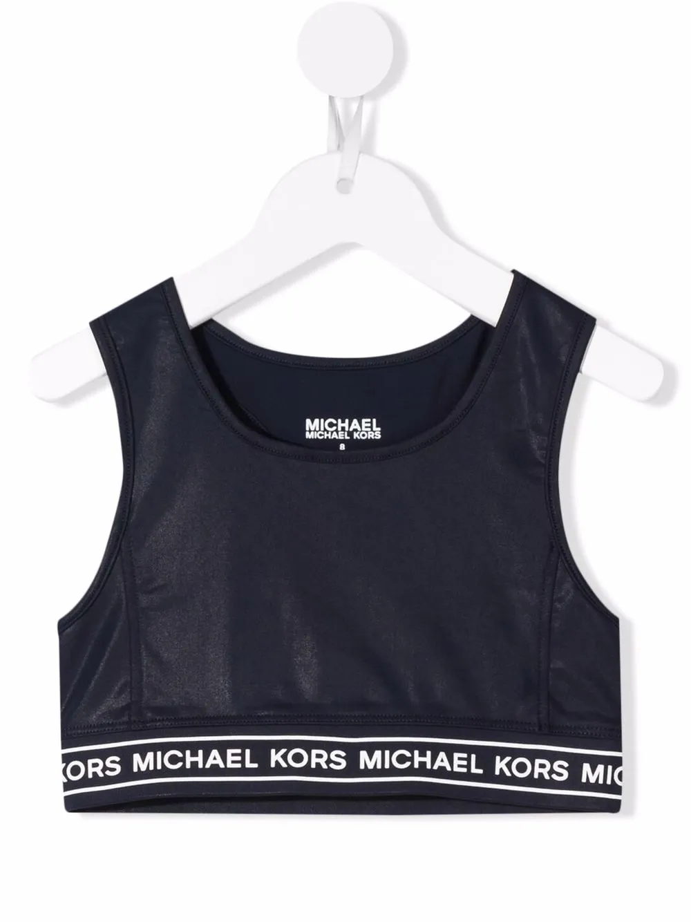 

Michael Kors Kids top corto con banda del logo - Azul