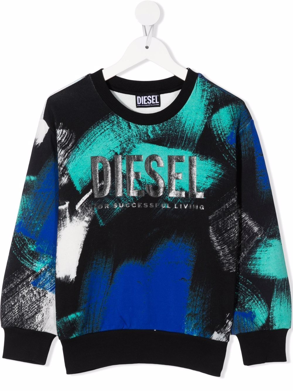 фото Diesel kids painterly logo-print sweatshirt